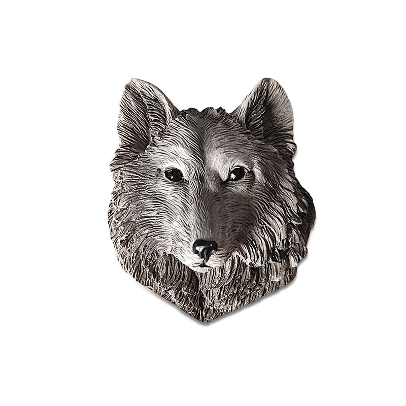 Imã De Geladeira 3d Grey Wolf Resin Animal Decor Souvenir 5x6cm