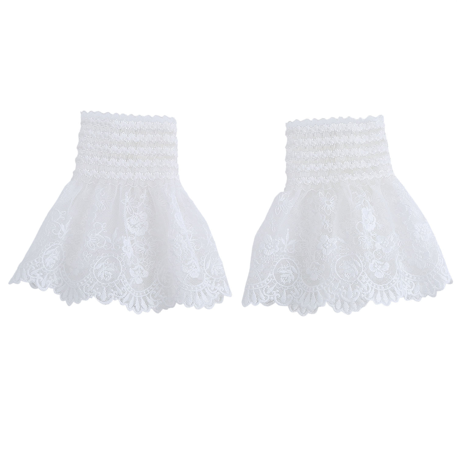 Conjunto De Mangas E Luvas Para Mulheres Em Malha De Renda Branca