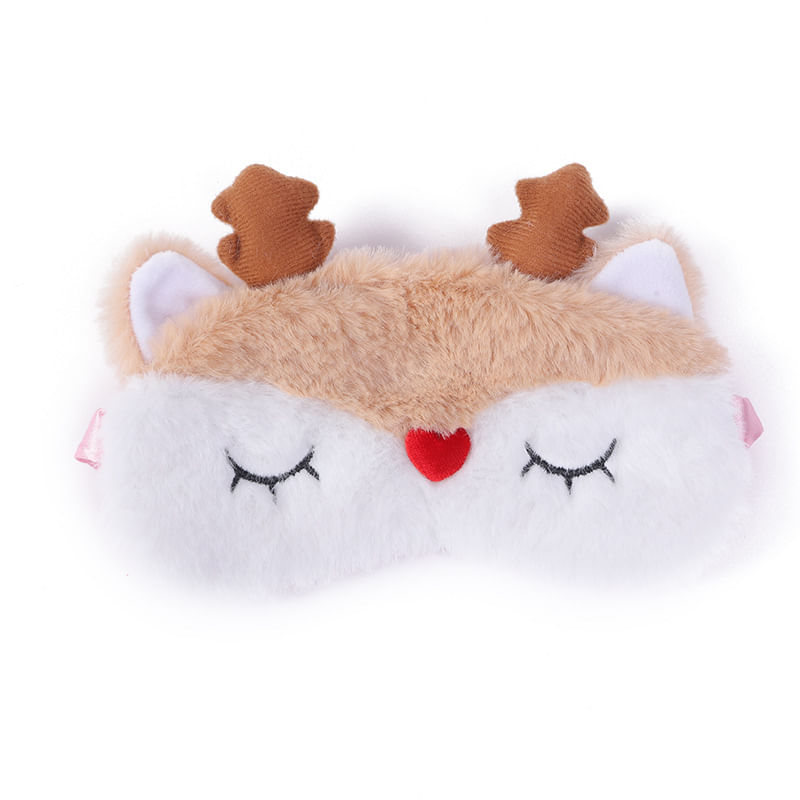 Máscara De Dormir: Animal De Pelúcia De Desenho Animado De Rena Para Crianças E Adultos