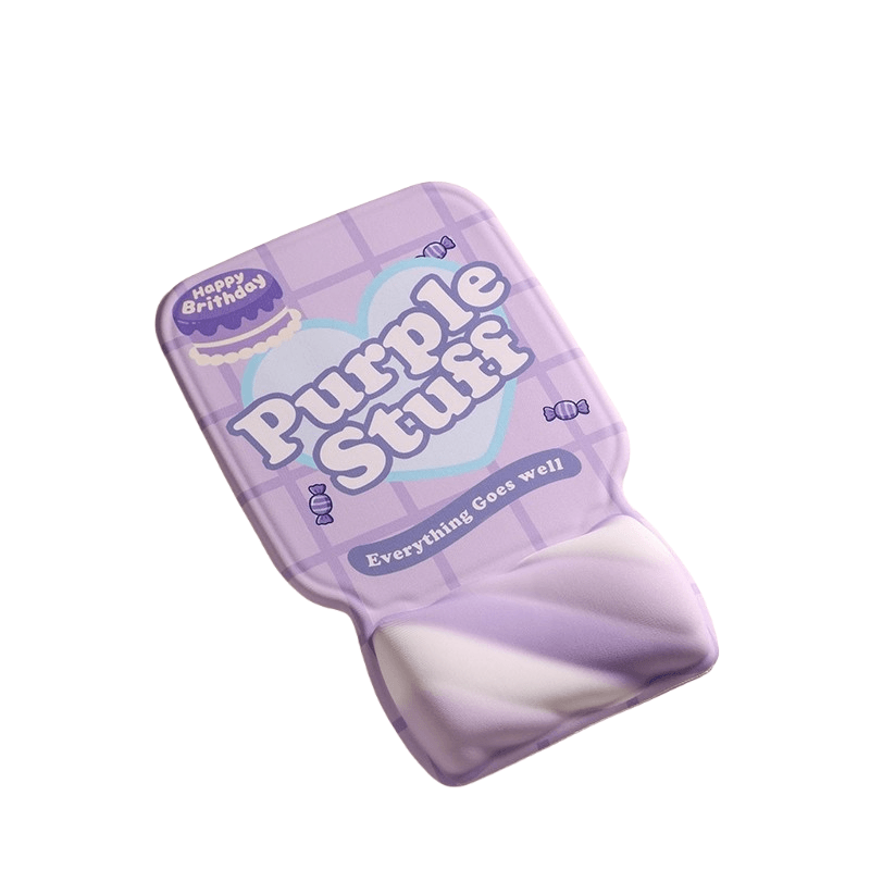 Mouse Pad Com Suporte De Pulso Memory Foam 27x17cm Roxo