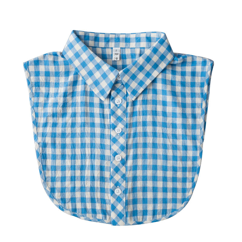 Colar Removível Fresh Gingham Check Pattern Para Mulheres