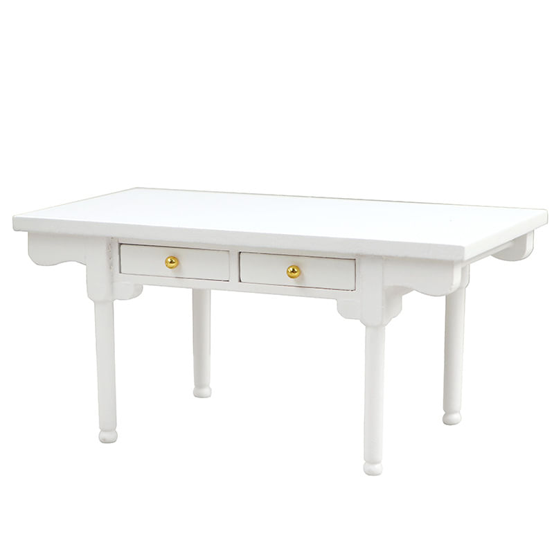 Mesa De Bonecas Em Miniatura Em Escala 1:12 Em Madeira Branca