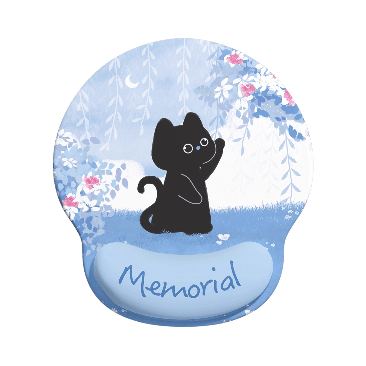 Mouse Pad Com Suporte De Pulso, Tecido Ergonômico De Seda Leitosa