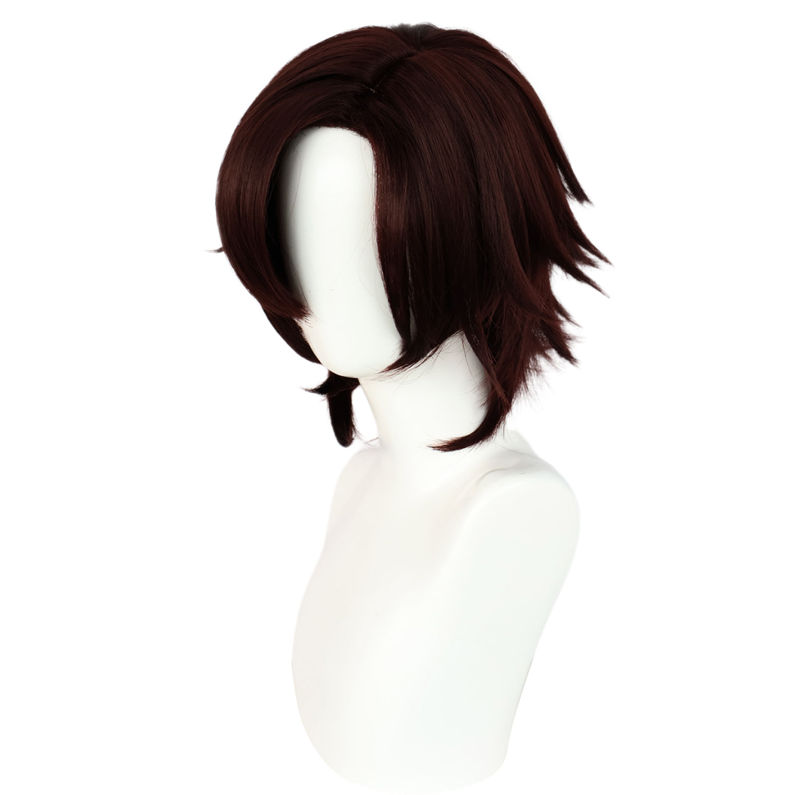 Peruca Curta Marrom Em Camadas, Textura Fofa, 36 Cm, Resistente Ao Calor