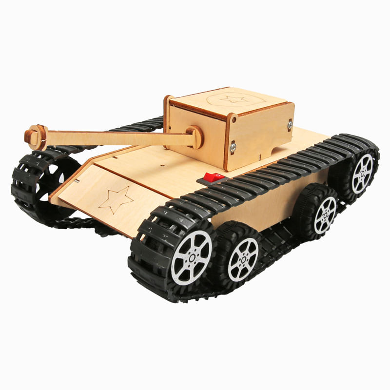 Kit De Ciência Stem: Tanque Elétrico De Madeira Diy, Modelo Kids 8+