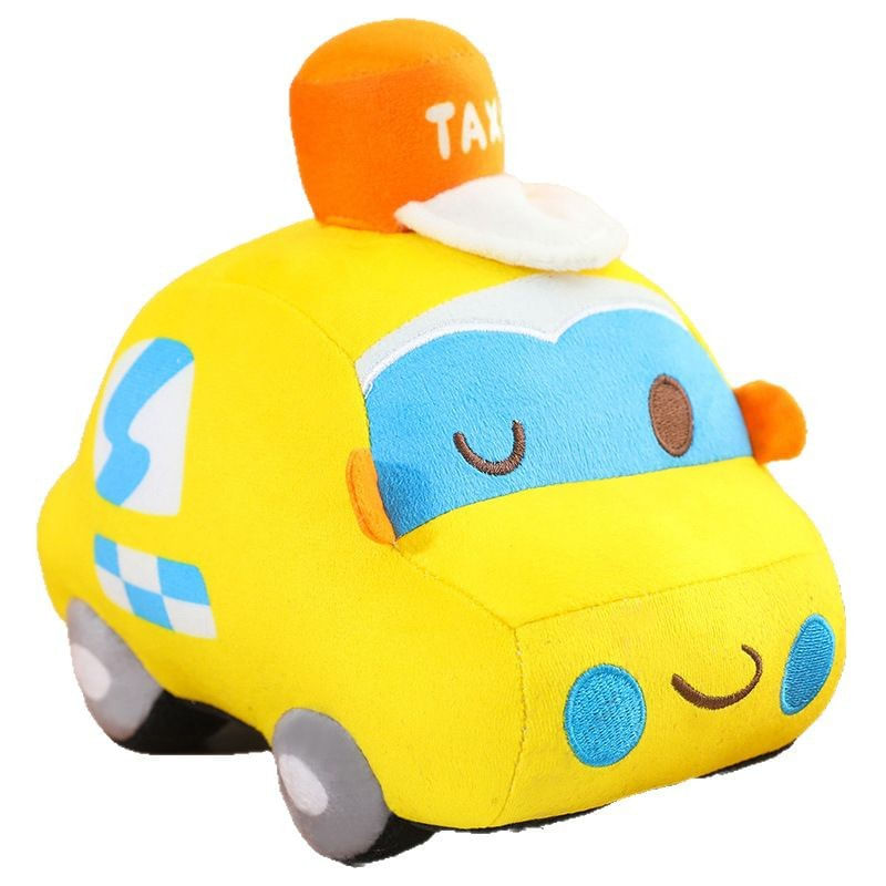 Plush Toy Doll Soft Cartoon Taxi Stuffed Car Vehicle 20 Cm