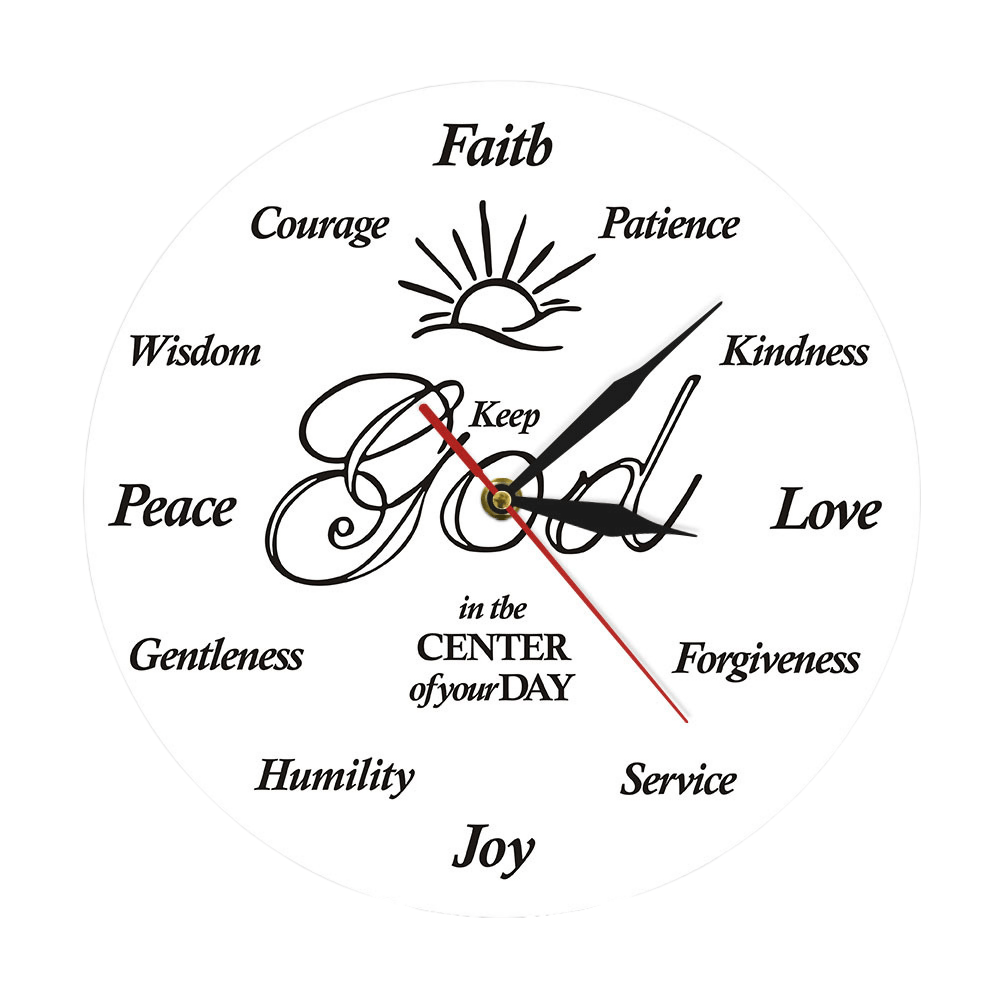 Relógio De Parede Creative Keep God In The Center 30 Cm Non-tick