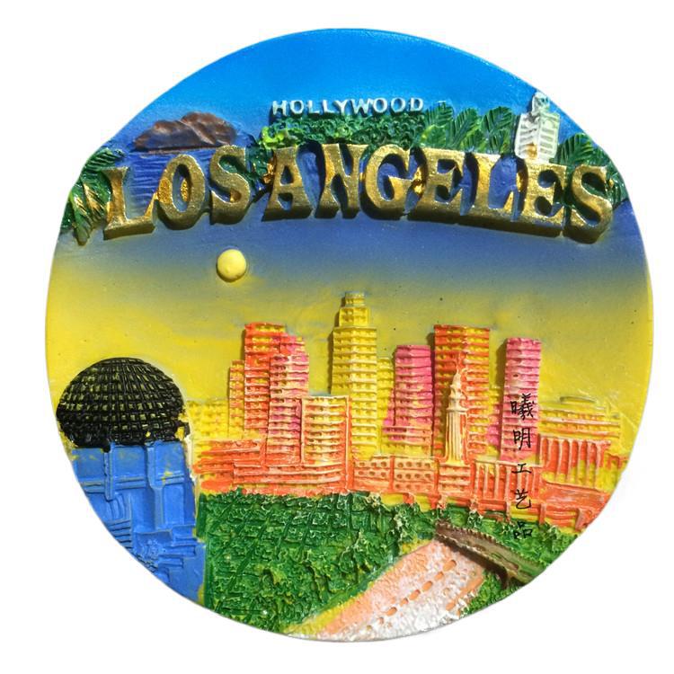 Ímã De Geladeira Los Angeles Cityscape 3d Hollywood Sign