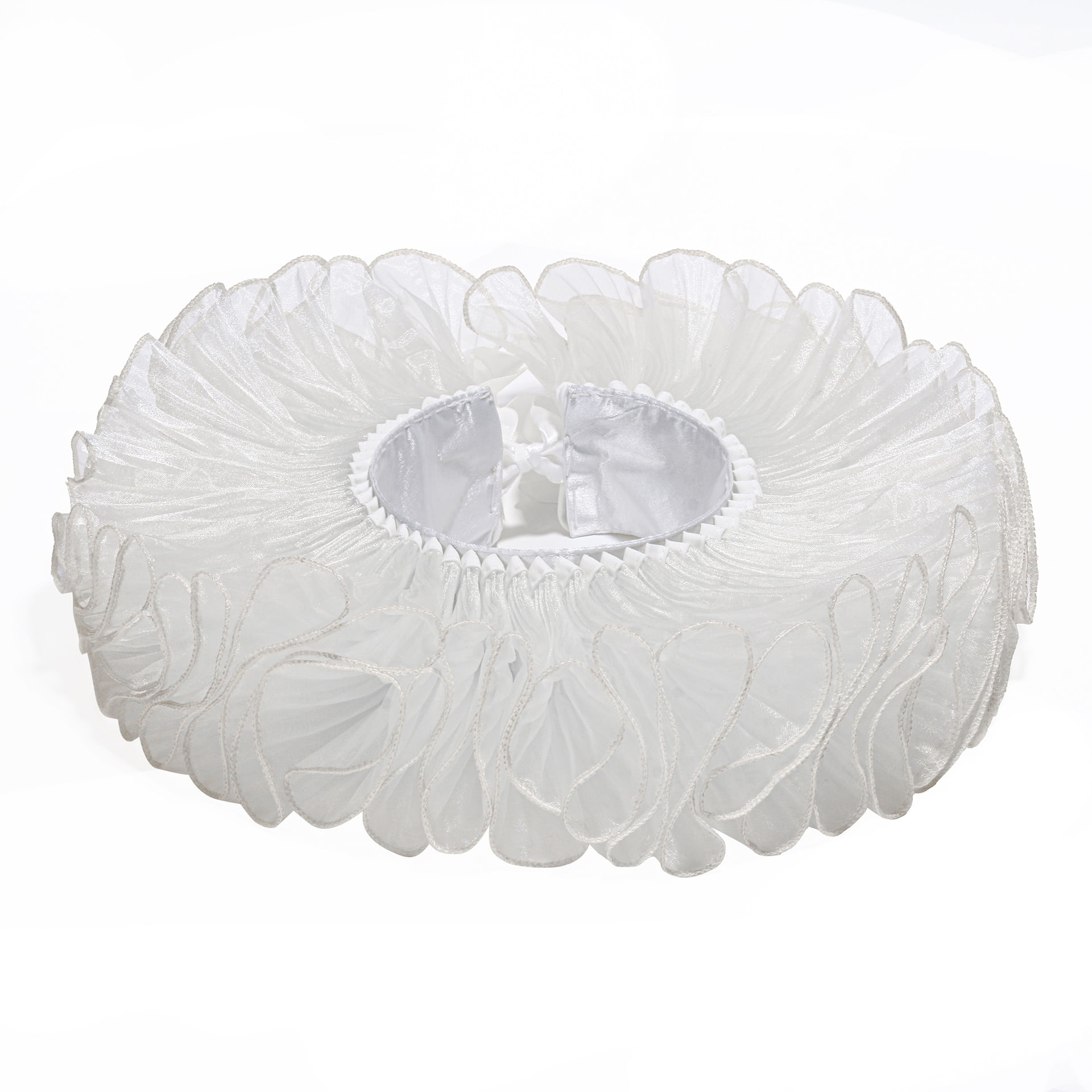 Gola De Blusa Com Babados Elisabetanos, Gola Falsa, Organza, Vintage