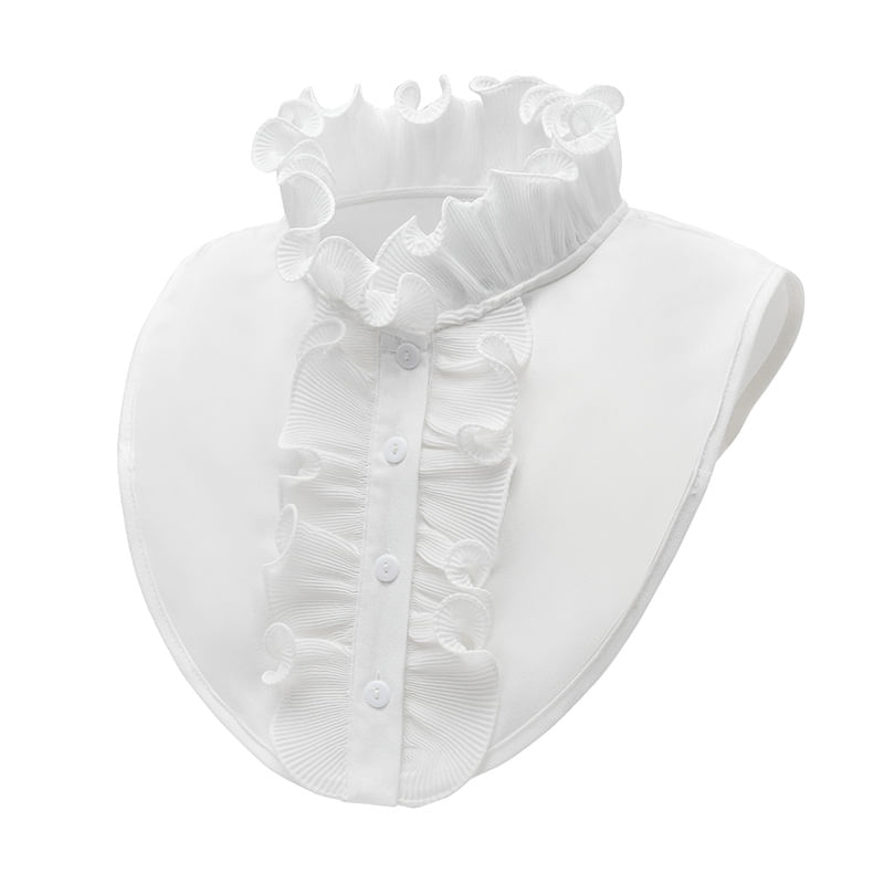 Gola Falsa, Charmosa, Branca Com Babados Para Mulheres