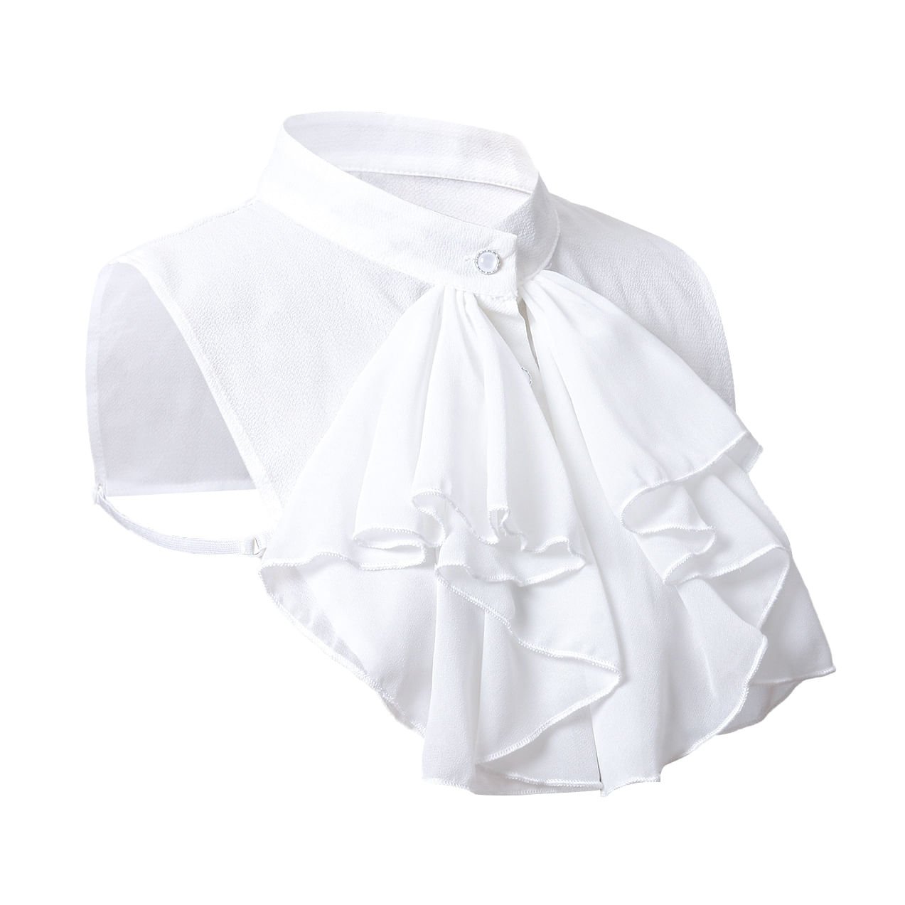 Gola Falsa Com Babados De Design Vitoriano Gótico E Laço De Chiffon