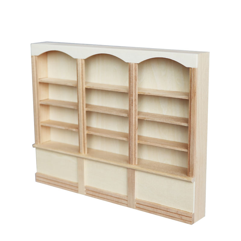 Prateleira De Exposição Em Miniatura Dollhouse De Madeira Em Escala 1:12 Natural