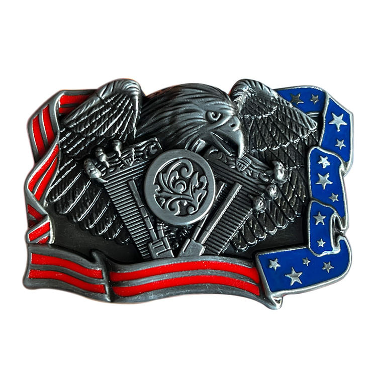 Fivela De Cinto Eagle &amp; Engine Vintage Western Style Alloy