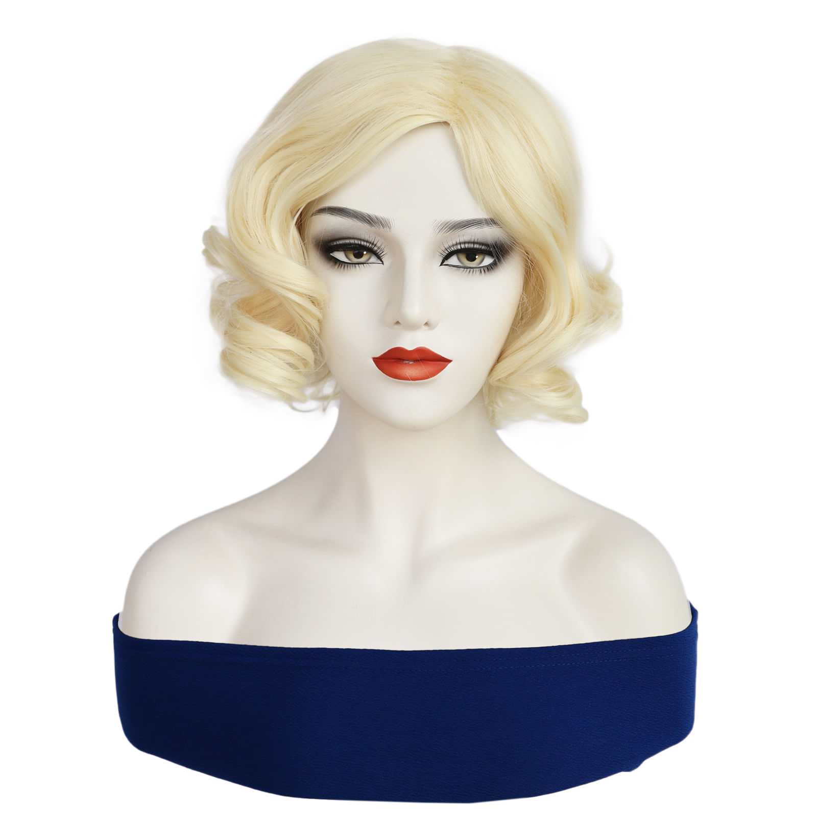 Peruca Loira Curta Encaracolada De 31 Cm Para Mulheres Estilo Retrô Marilyn