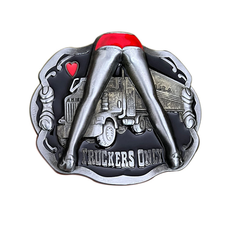 Belt Buckle Trucker Style Truckers Only Alloy 52g 9x7,8 Cm