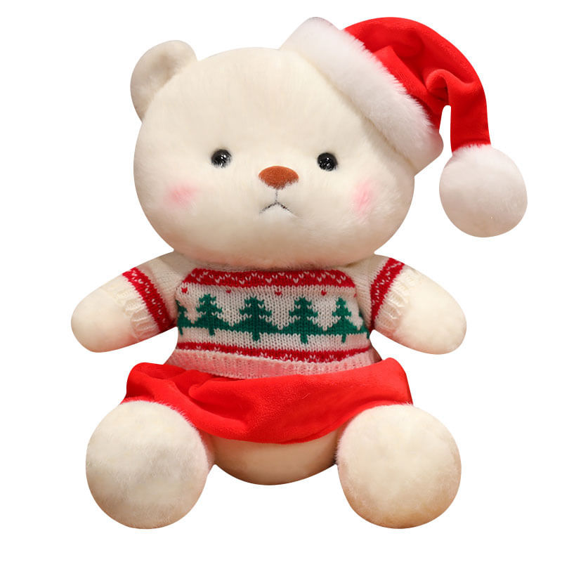 Boneca De Pelúcia Teddys Bear De 30 Cm Com Design De Natal Com Chapéu De Papai Noel