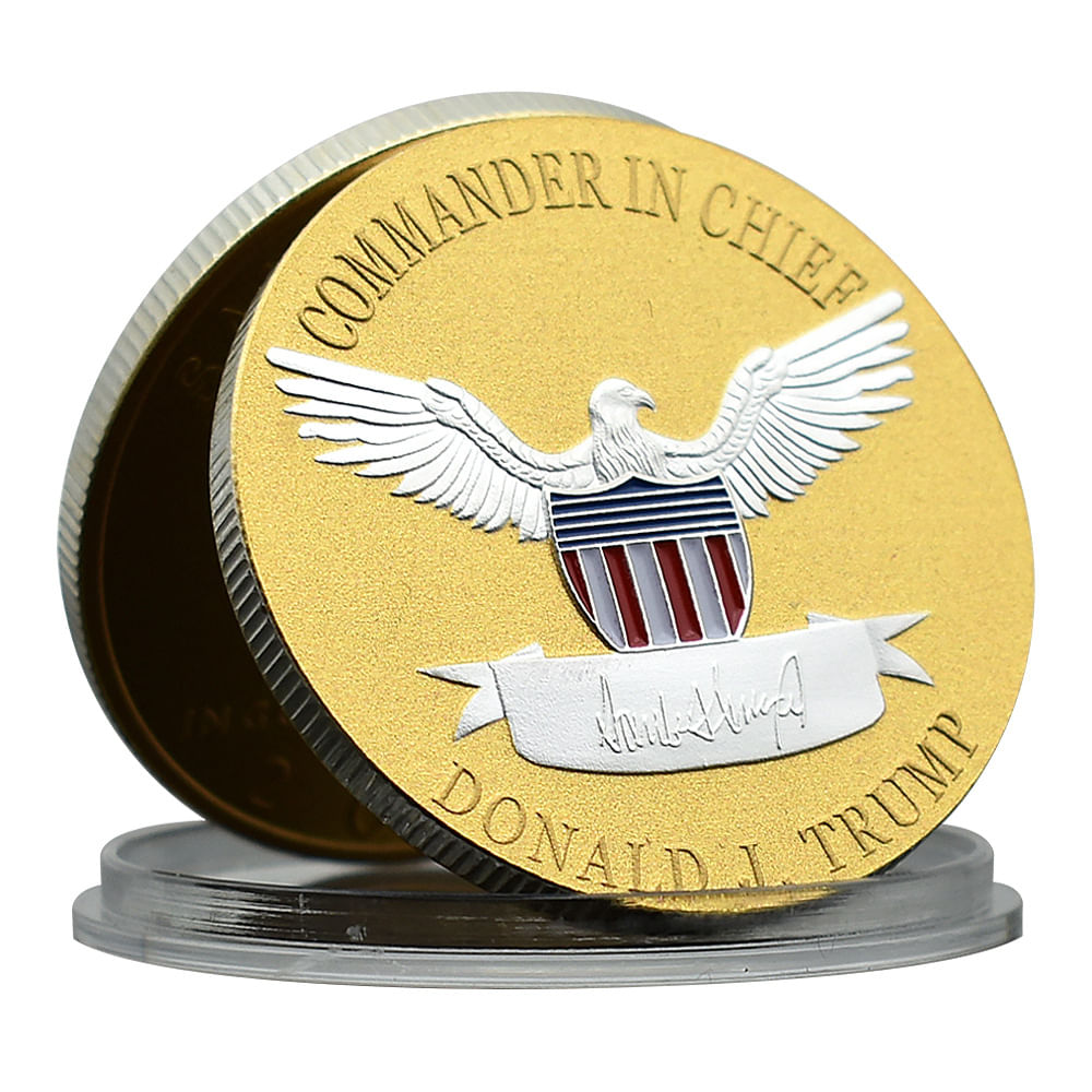 Moeda Comemorativa Donald Trump Commander In Chief Eagle