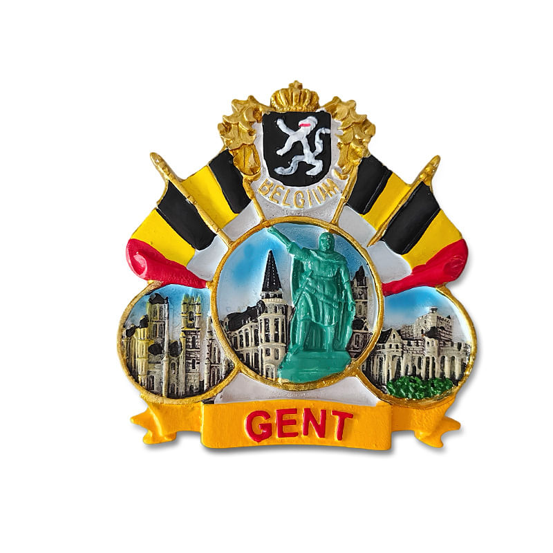 Brasão De Resina 3d Gent Belgium Magnet 6.5x6.5cm