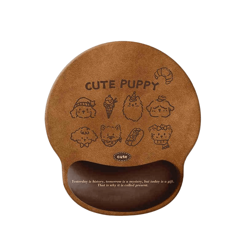 Mouse Pad Cute Puppy Wrist Support Memory Foam 25,3 X 23 Cm