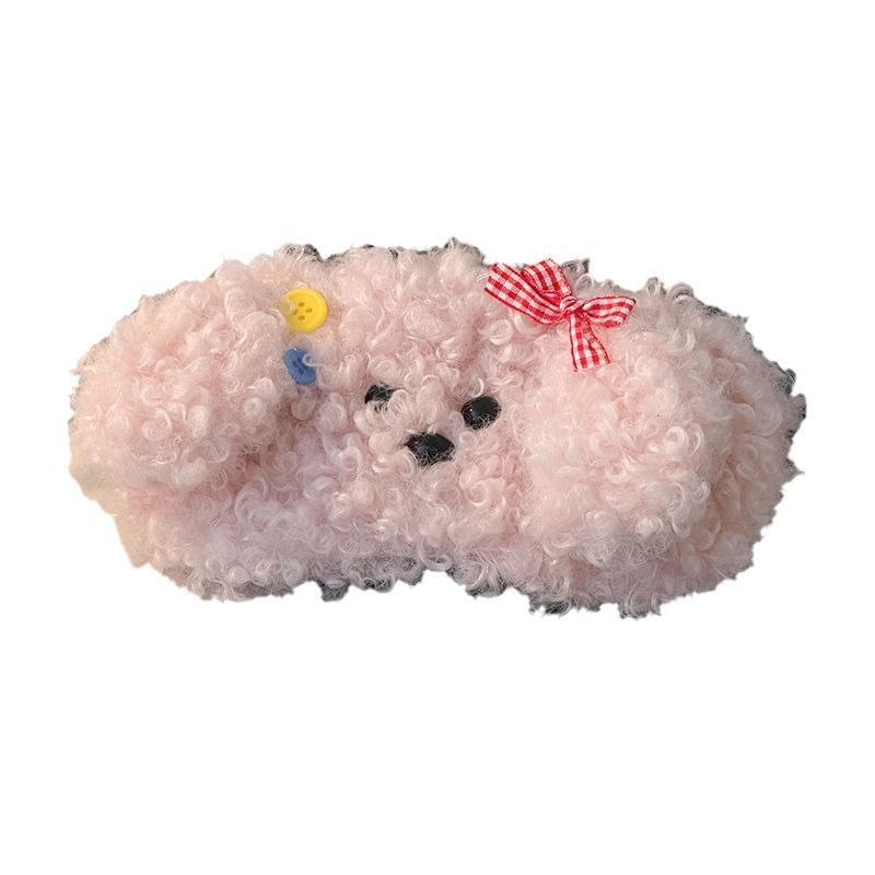 Máscara De Dormir Com Design De Cachorro De Pelúcia Para Dormir E Viajar