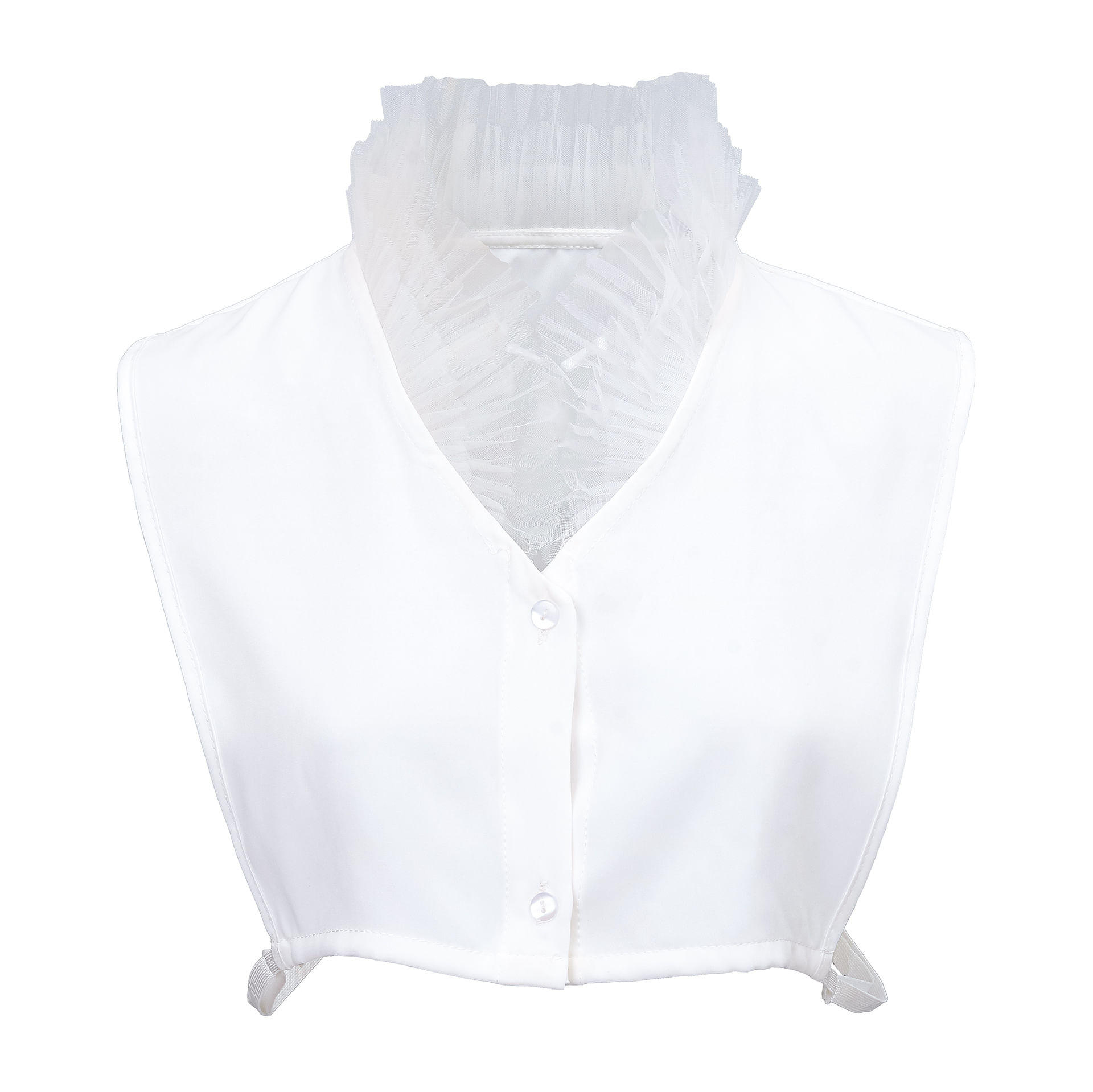 Gola Falsa Romântica Plissada E Gola Com Babados Para Mulheres