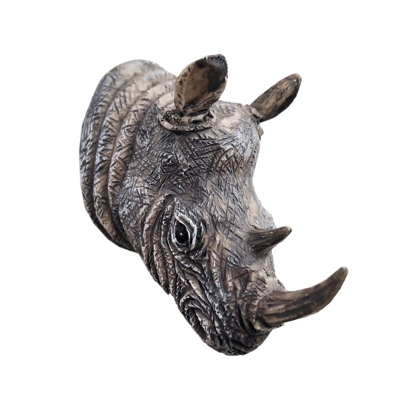 Fridge Magnet 3d Rhino Head Resin Animal Para Crianças E Adultos