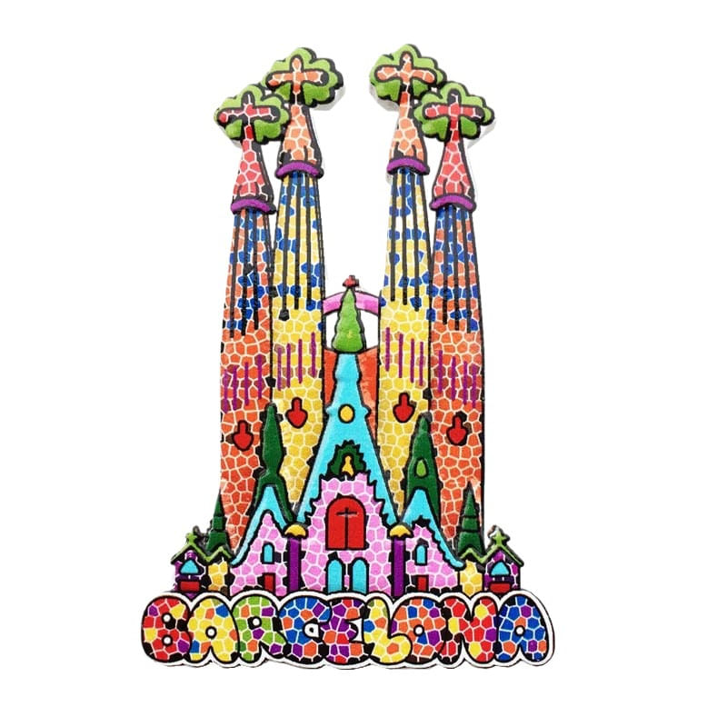 Imã De Geladeira Barcelona Sagrada Familia 3d Mosaic 6.2x9.5cm