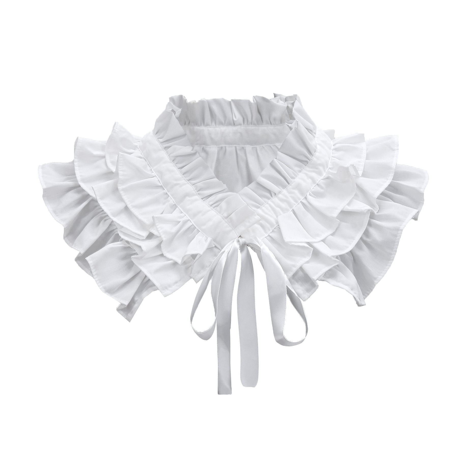 Gola Falsa, Romântica, Genérica, Com Babados De Várias Camadas, Algodão