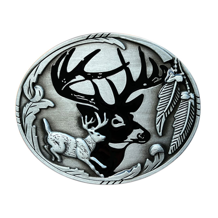 Fivela De Cinto Deer Head Western Style Running Deer Alloy