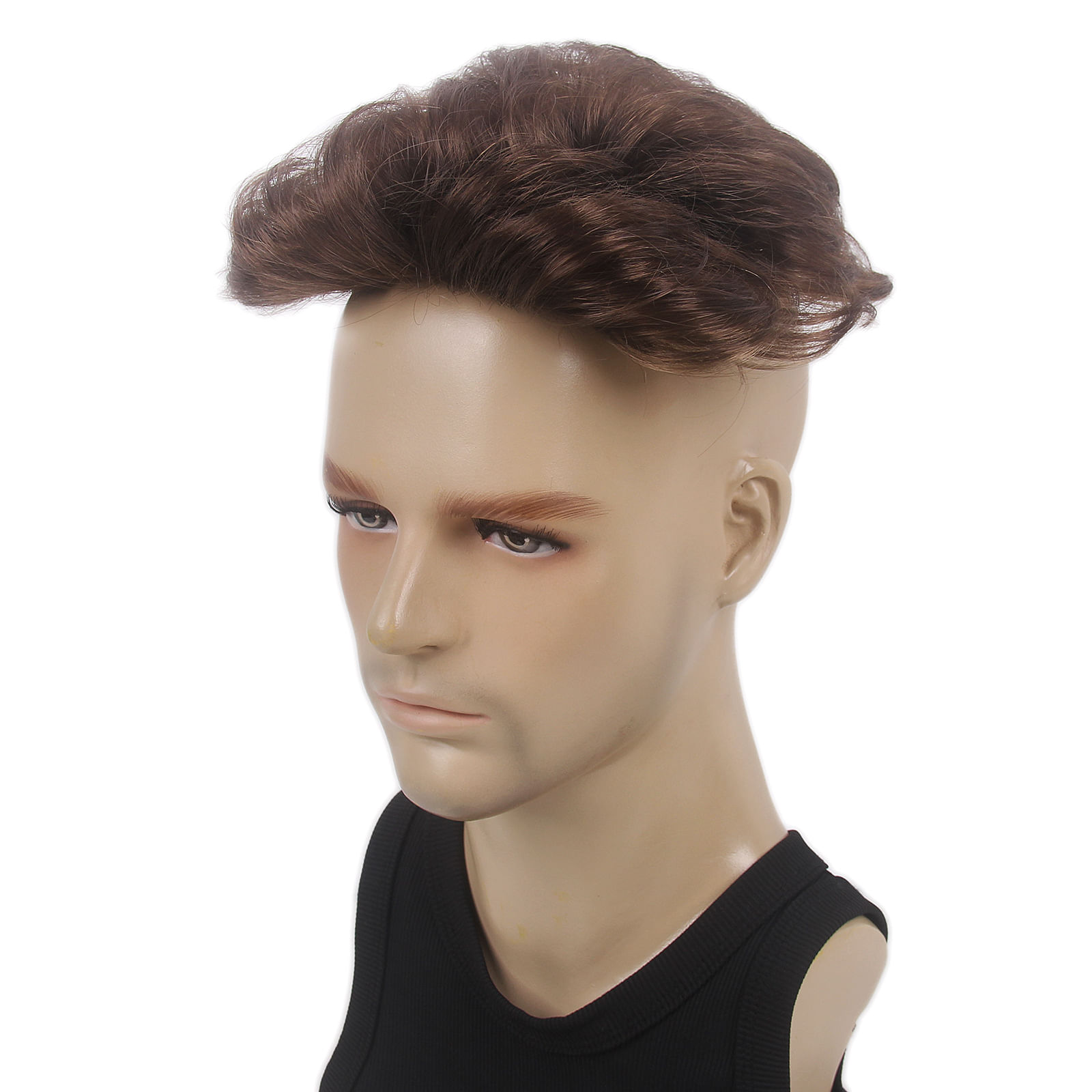 Cabelo Sintético Wiglet, Preto Natural, Marrom, 7,6 Cm/44 G, Homens