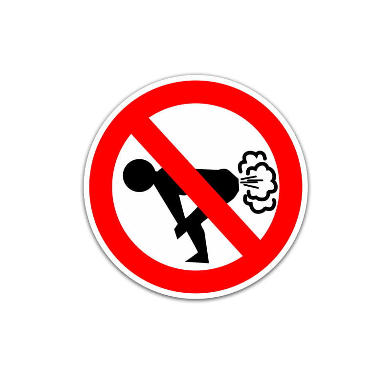 Adesivo No Farting Sign Funny Warning Decalque Em Pvc 12 X 12 Cm, 10 Unidades