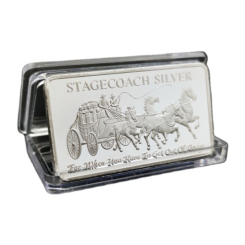 Moeda Comemorativa Stagecoach Silver Iron Replica 35g
