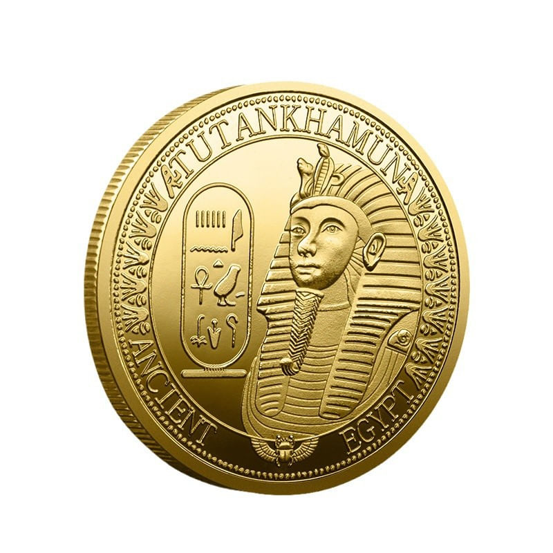 Moeda Pirâmide De Tutancâmon Do Antigo Egito E Esfinge De Ferro