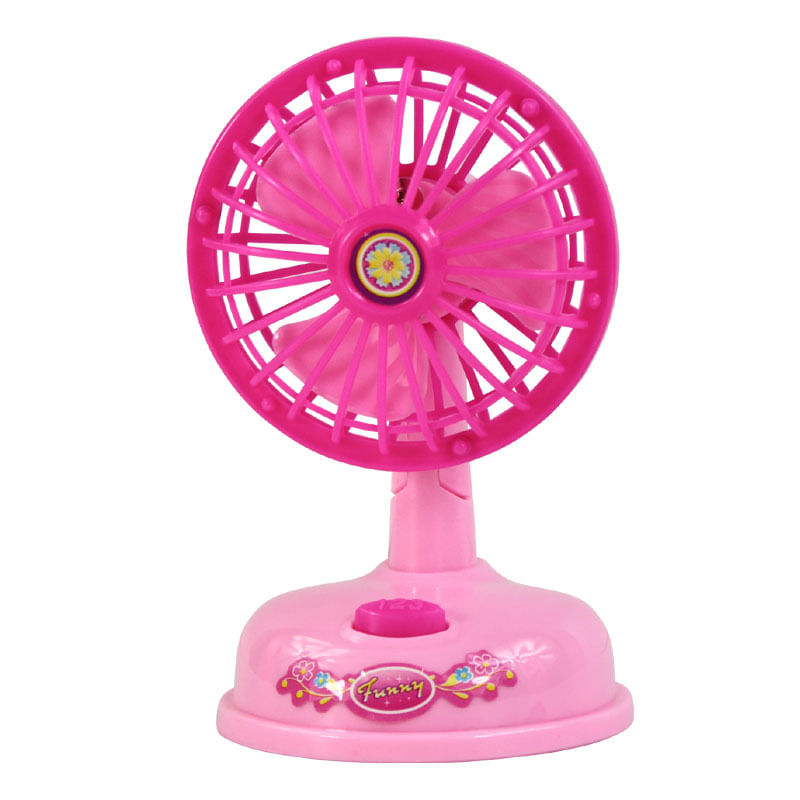 Dollhouse Furniture Fan Toy Em Plástico Rosa Em Escala 1:12