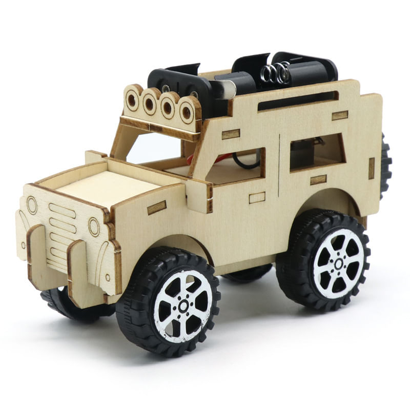 Kit De Experimentos Científicos Diy Wooden Jeep Car Off-road Stem