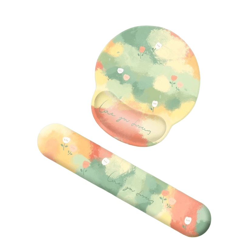 Conjunto De Descanso De Pulso, Mouse Pad E Teclado Ergonômico Genérico