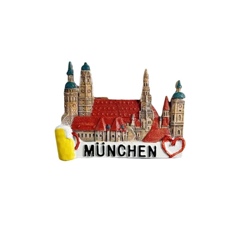 Lembrança De Resina 3d Magnet Munich Landmark 3d 7.2x5.5cm