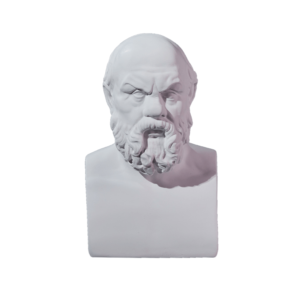 Busto De Estátua: Resina Sócrates, 16 Cm, Grego Clássico Com Base