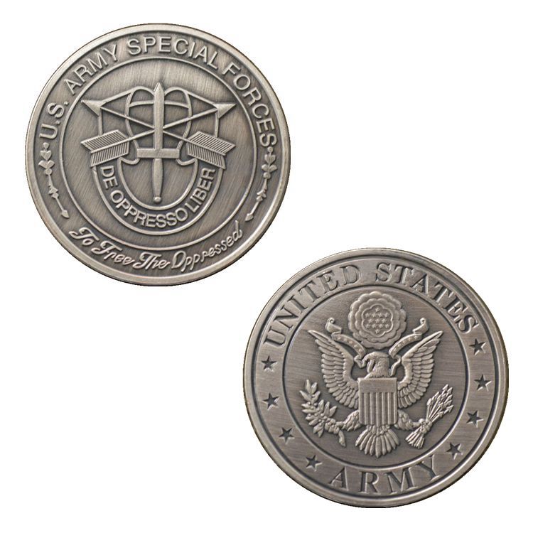 Moeda Comemorativa De Prata Antiga Das Forças Especiais Do Exército Dos Eua