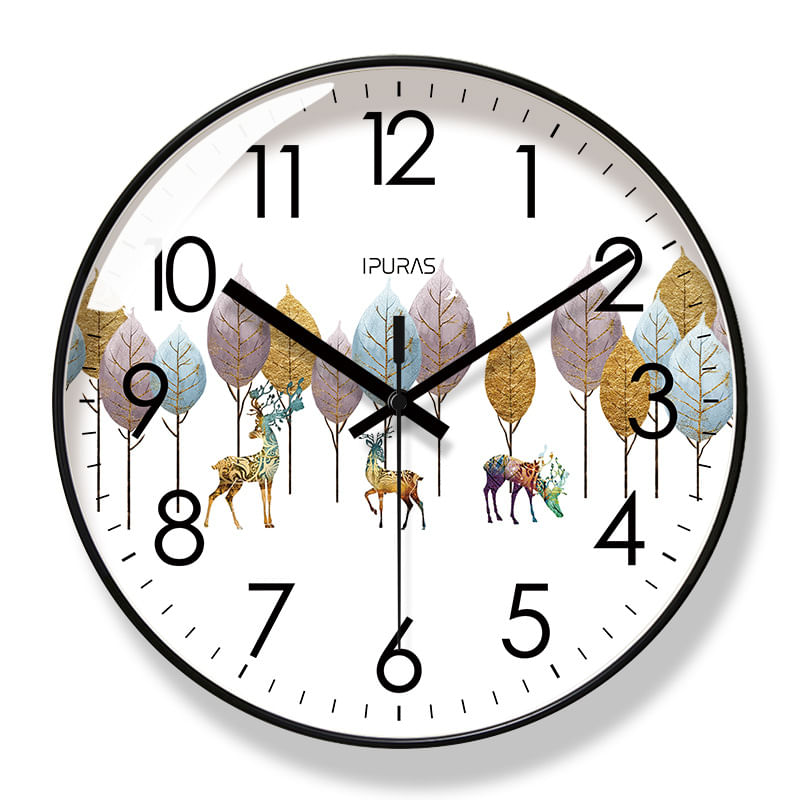 Relógio De Parede Elegant Silent Deer And Tree Design 30cm