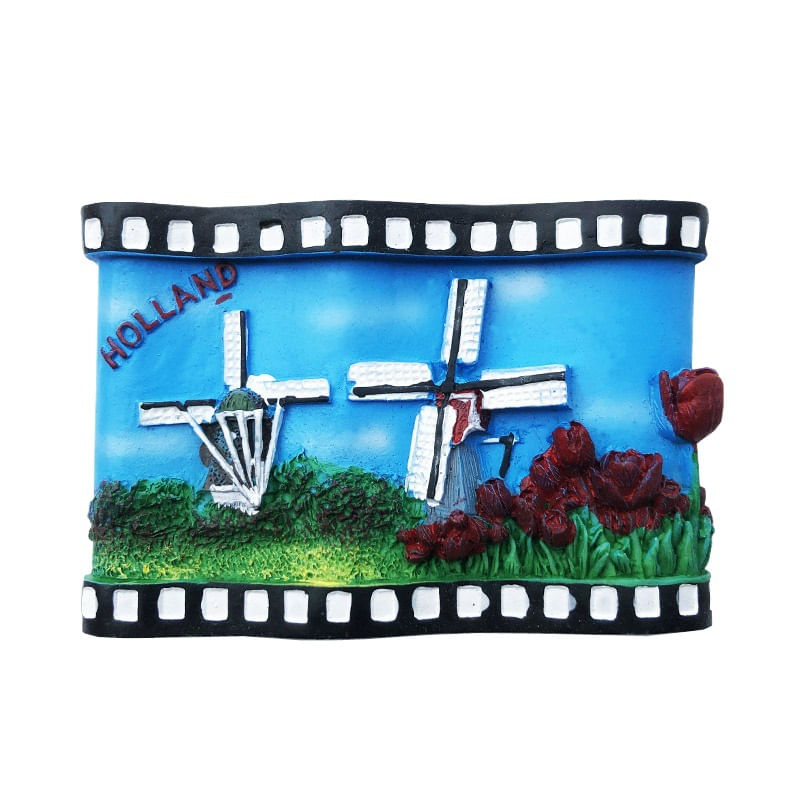 Refrigerator Magnet Holland Windmill And Tulip 3d Resin