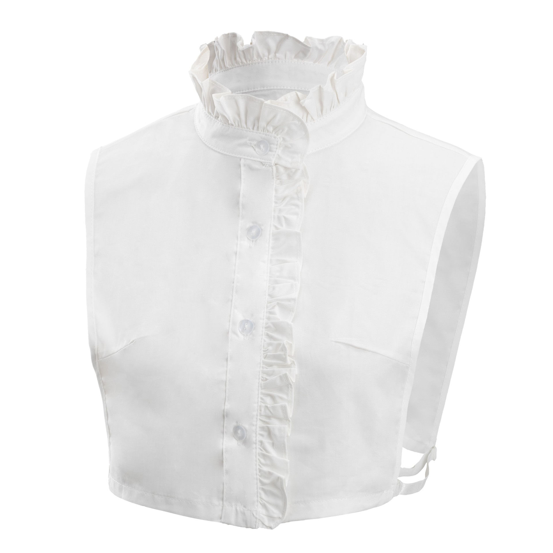 Meia-camisa Removível E Gola Com Babados Para Mulheres