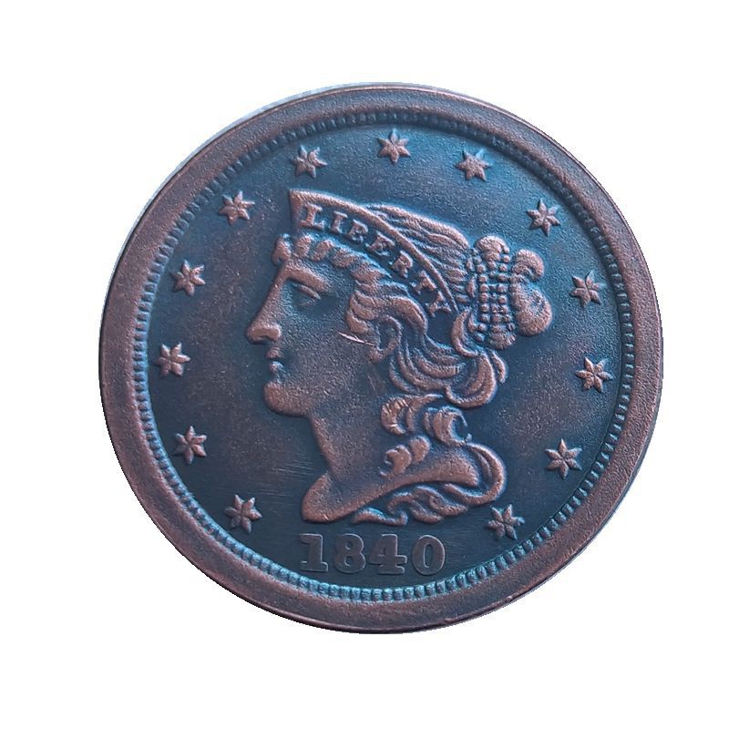 Moeda Comemorativa De 1840, Design Da Cabeça Libertys De Meio Centavo Dos Eua