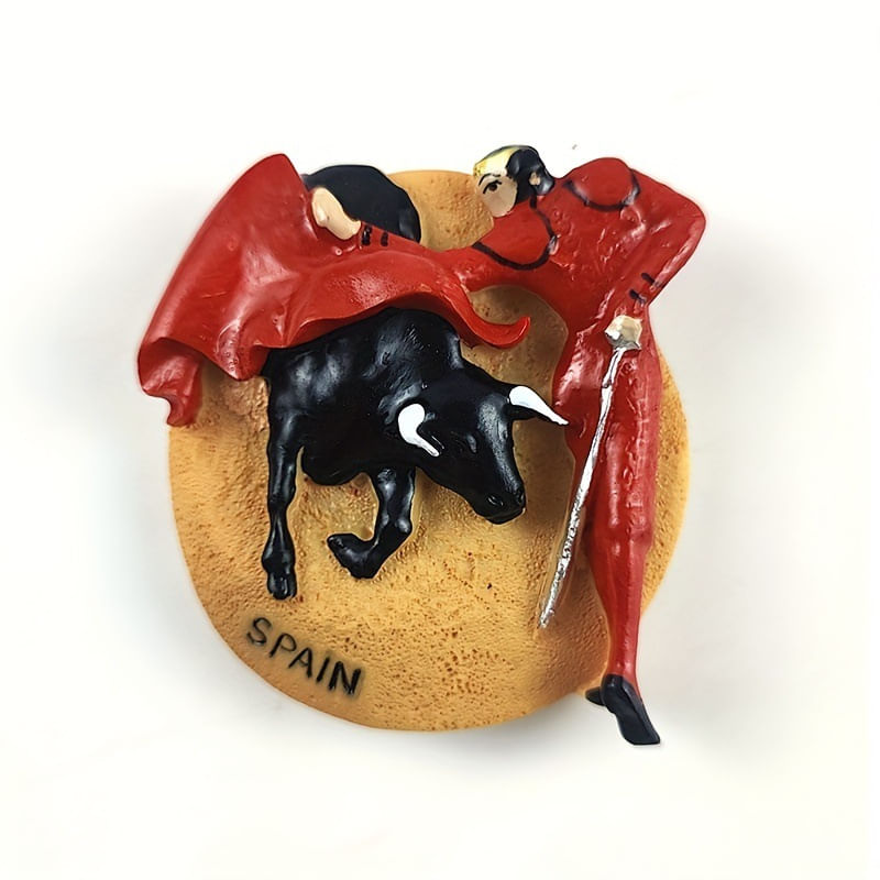 Lembrança Espanhola De Resina 3d Fridge Magnet Spain Bullfighter