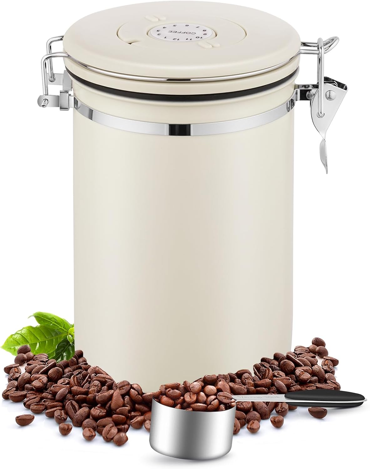 Vasilha De Café De Aço Inoxidável Hermética 1.8l Bege