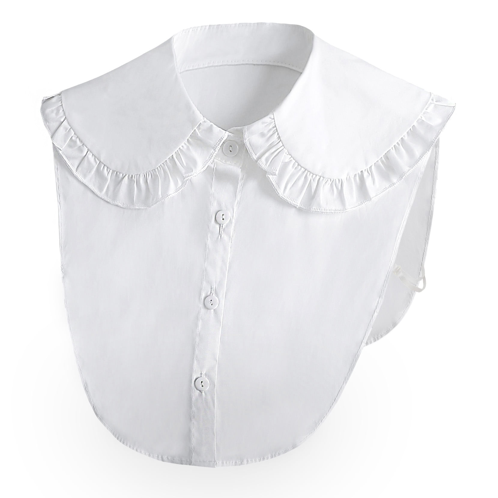 Gola Falsa De Algodão Branco Charmoso Com Babados Para Mulheres