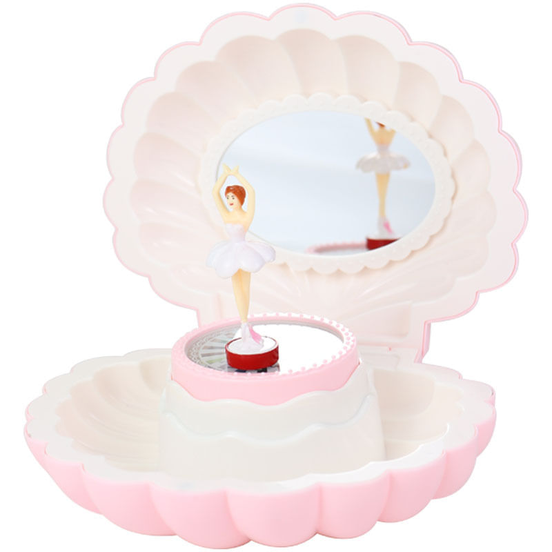 Music Box Ballerina Rotating Pvc Com Espelho E Armazenamento Para Meninas