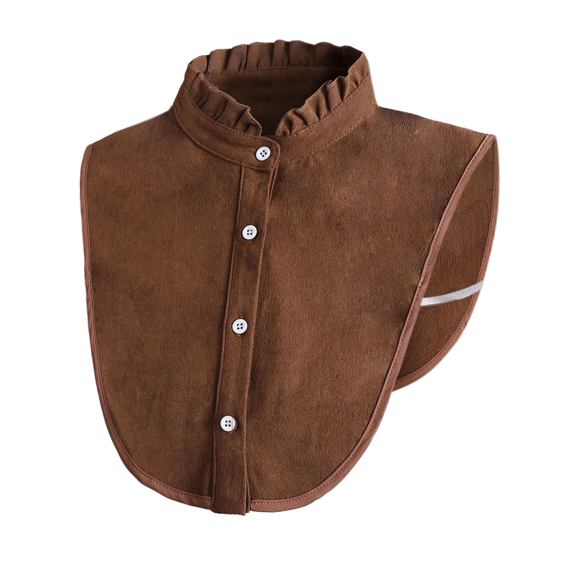 Gola Removível Feminina, Gola Falsa Marrom, Xadrez De Algodão