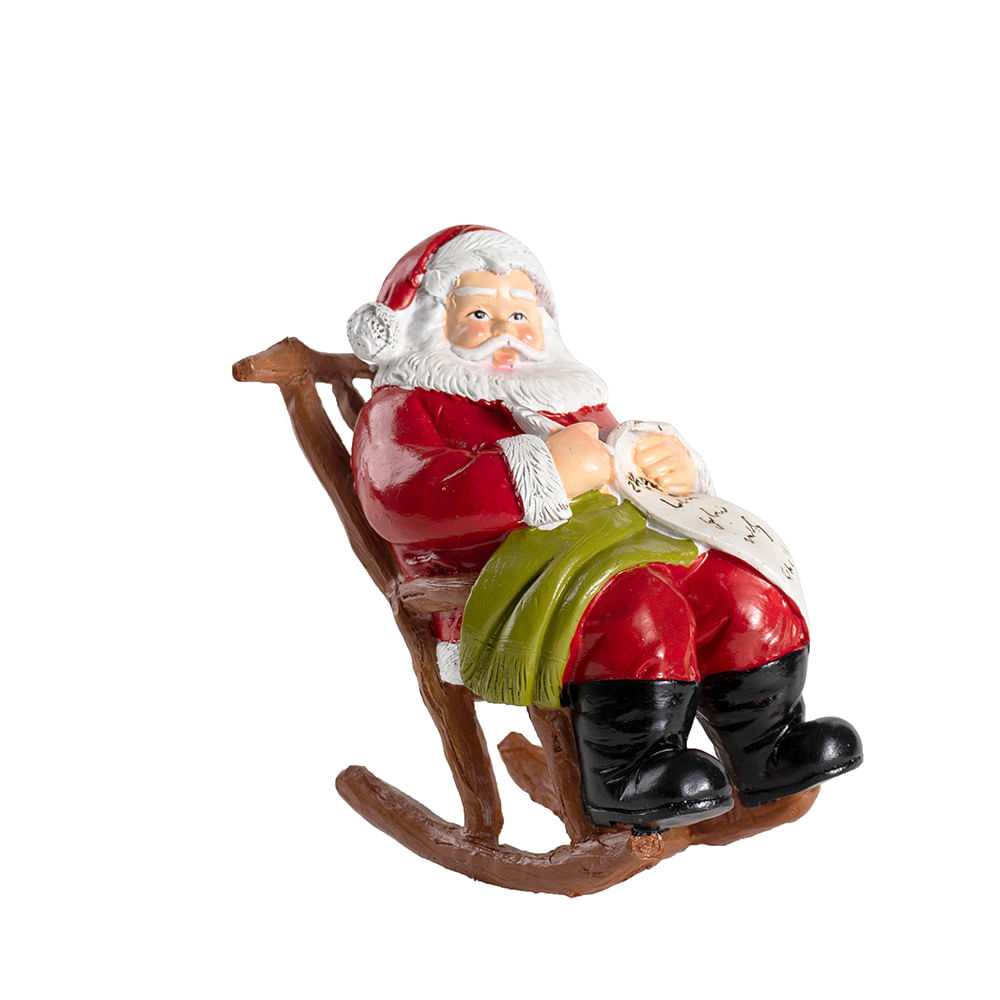 Figura: Escultura, Resina Reclinável De Papai Noel, 15 Cm