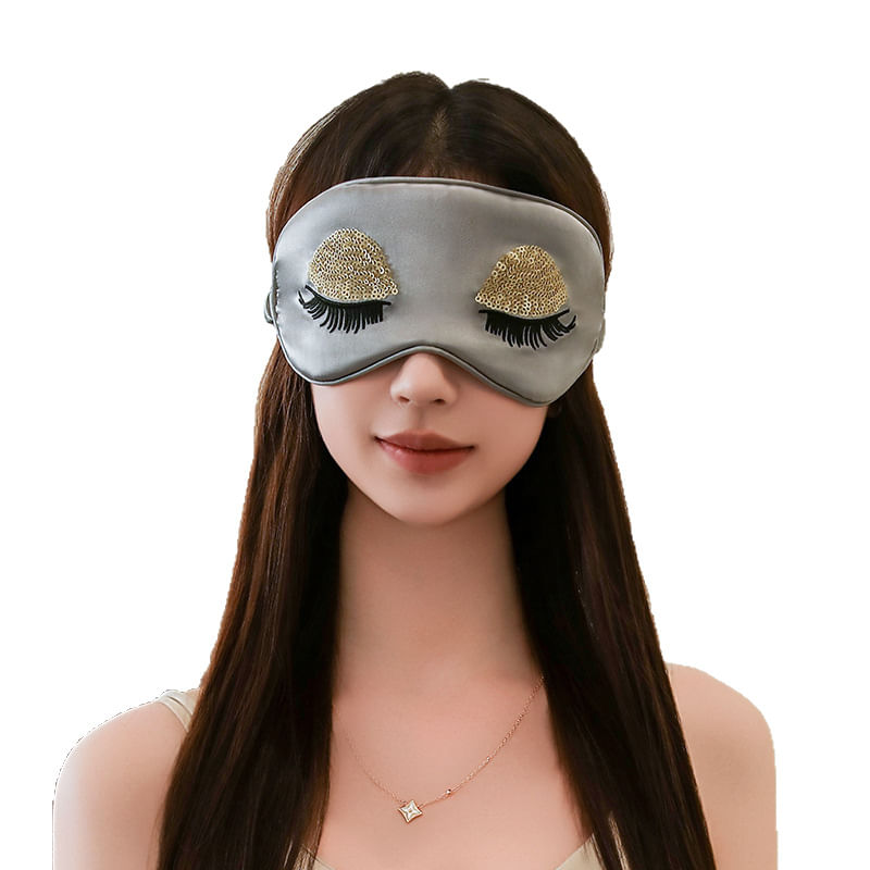 Máscara De Dormir Luxury Sequin Eyelash Soft Artificial Seda